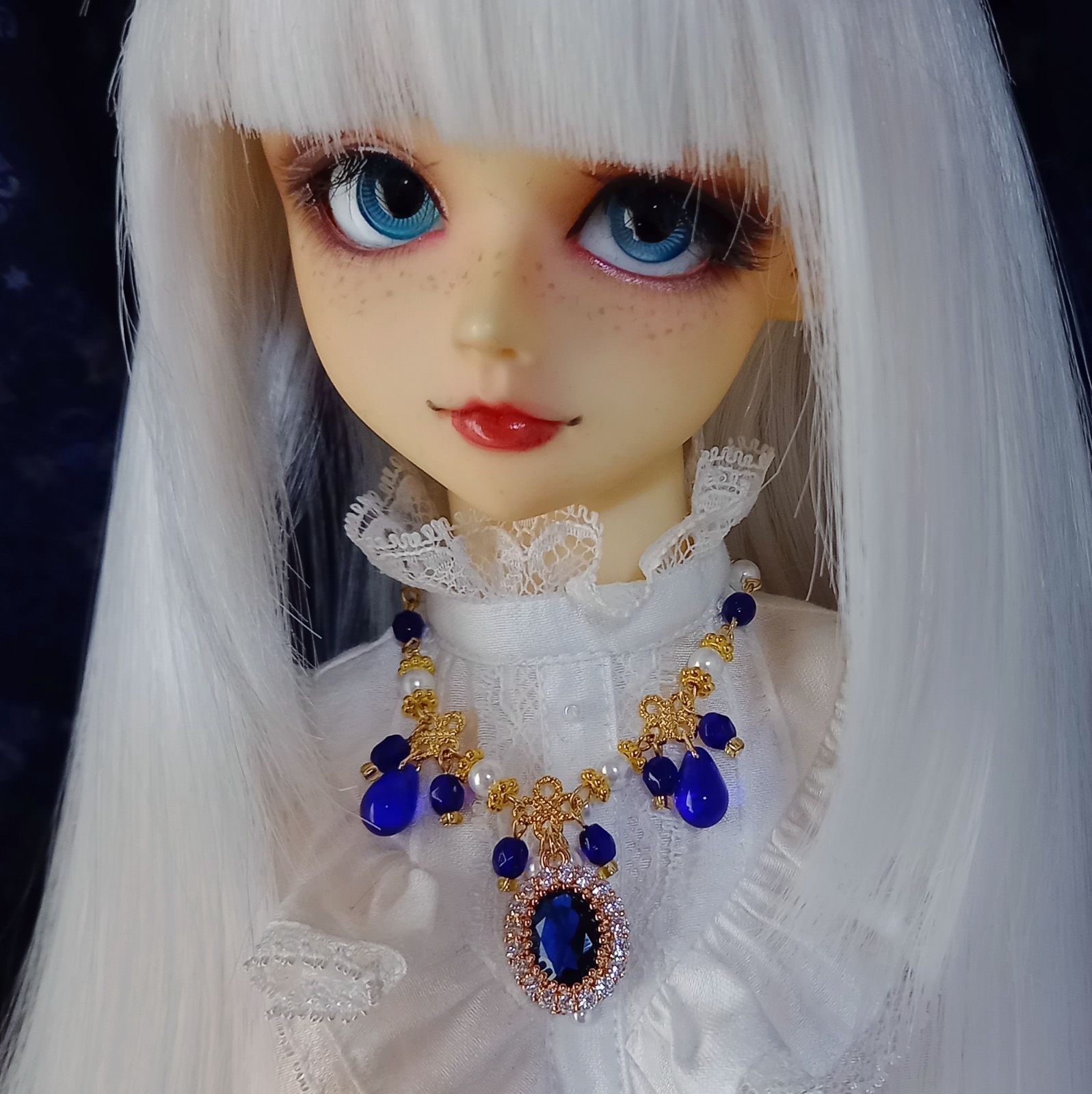 □ドール用ネックレス Petit Bijou ネイビー □ SD～SDGr Boyドール