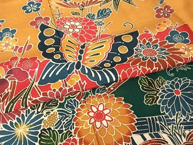 振袖 金駒刺繍 牡丹 鞠 枝垂れ桜 花模様 成人式 晴れの日 着物 045a p