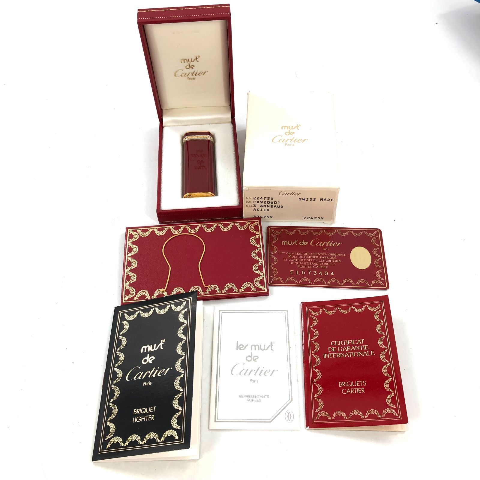 Cartier カルティエ マイヨン ローラー ガス ライター ボルドー 