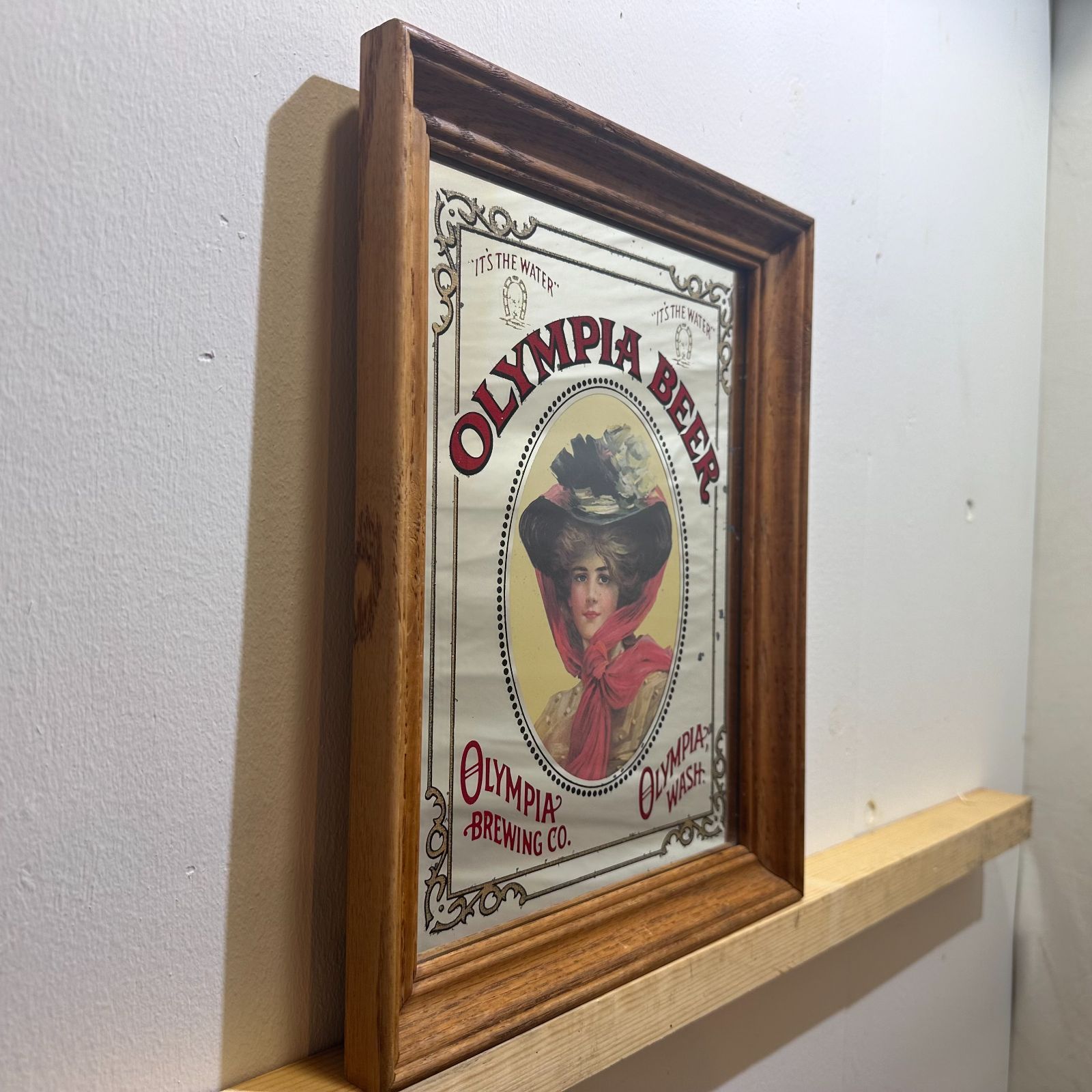 Olympia Beer パブミラー Vintage Olympia Beer Brewing Company Olympia WA Pub Mirror