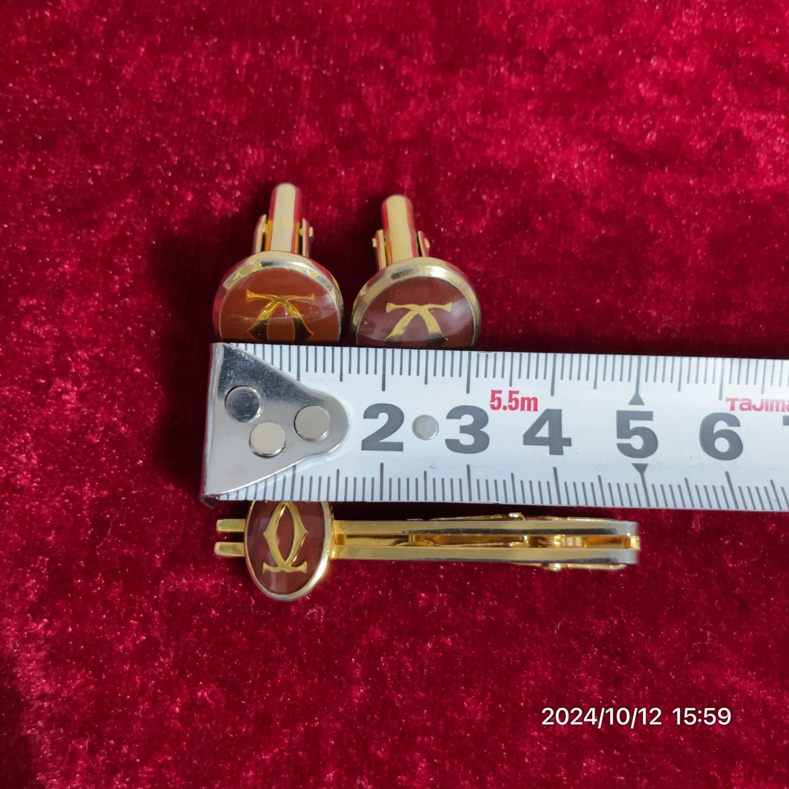 Cartier 赤金 カフリンクスセット Cartier カフリンクス タイピン