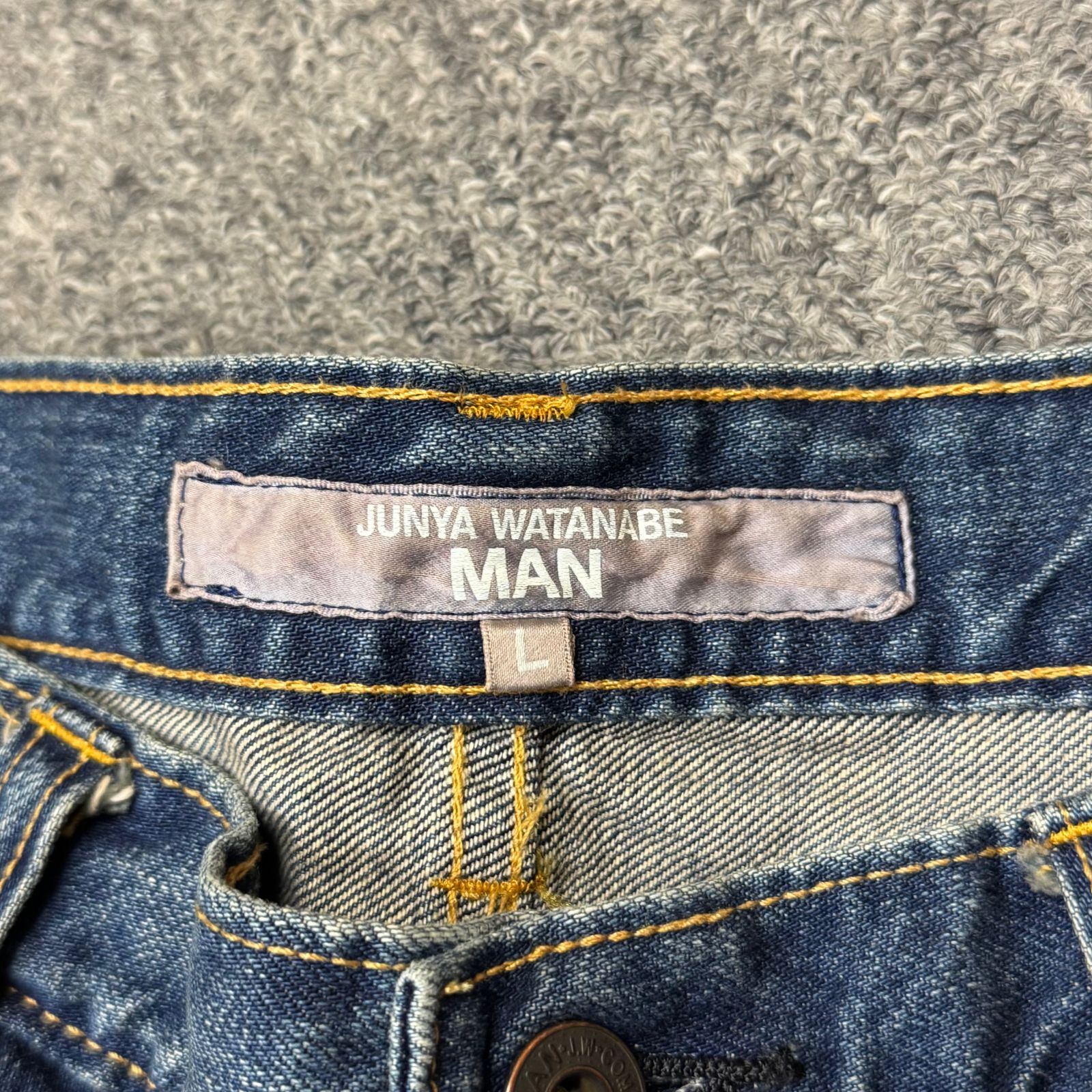 JUNYA WATANABE ダメージデニムパンツ Junya Watanabe ダメージ フレアジーンズ | グレー | FARFETCH JP