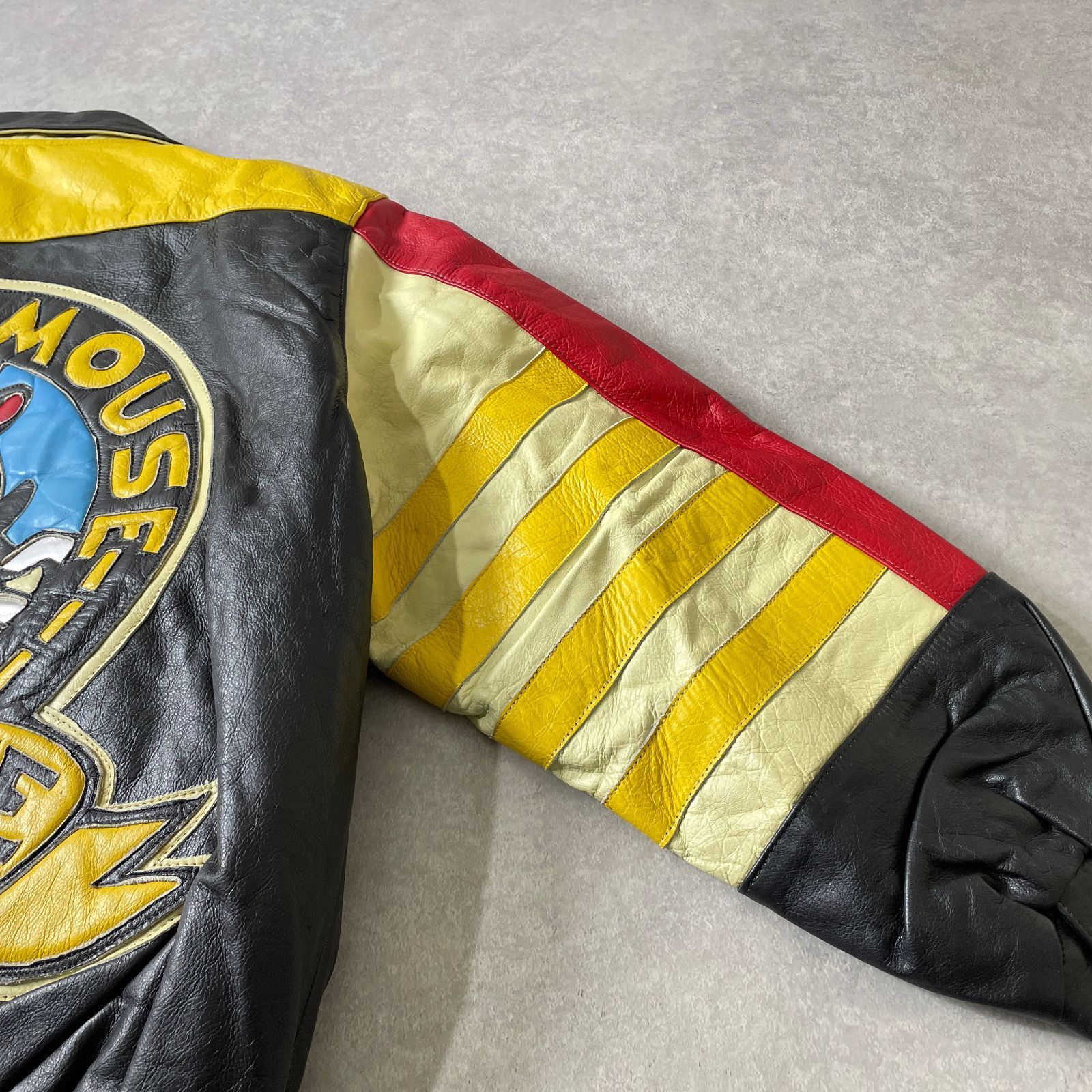vintage MICKEY MOUSE WILD ONE レザー 中綿 ブルゾン ミッキー