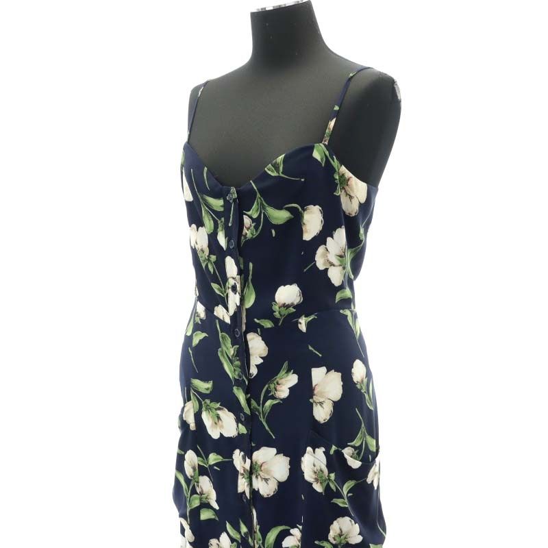 トゥデイフル TODAYFUL Flower Print Onepiece ワンピース ミモレ ロング キャミ 花柄 38 M 紺 ネイビー /AT  ■OS