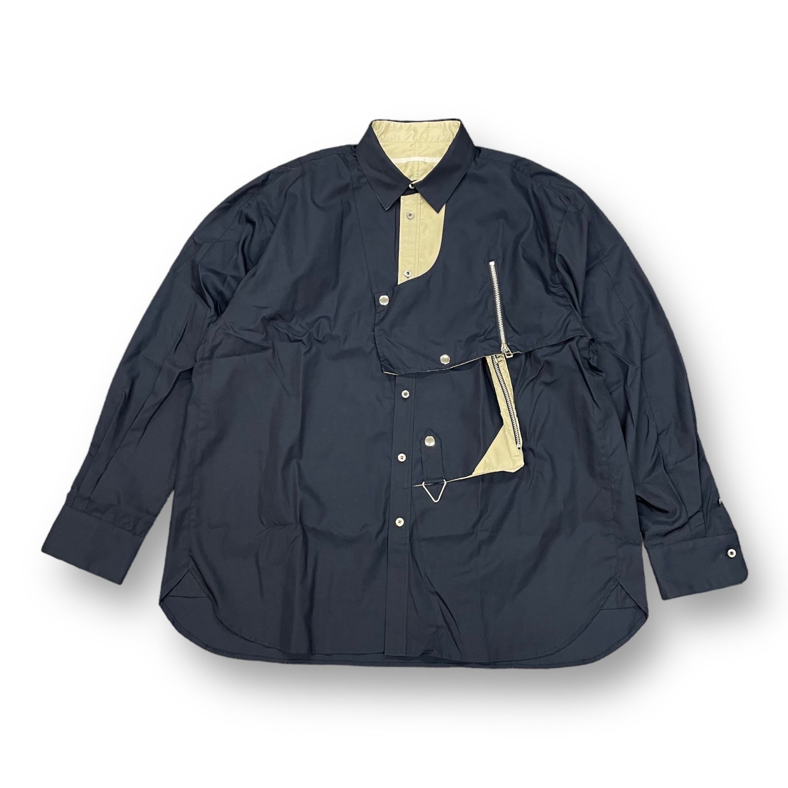 定価39600円 新品 Tamme TACTICAL SHIRT 変形 ジップ シャツ 