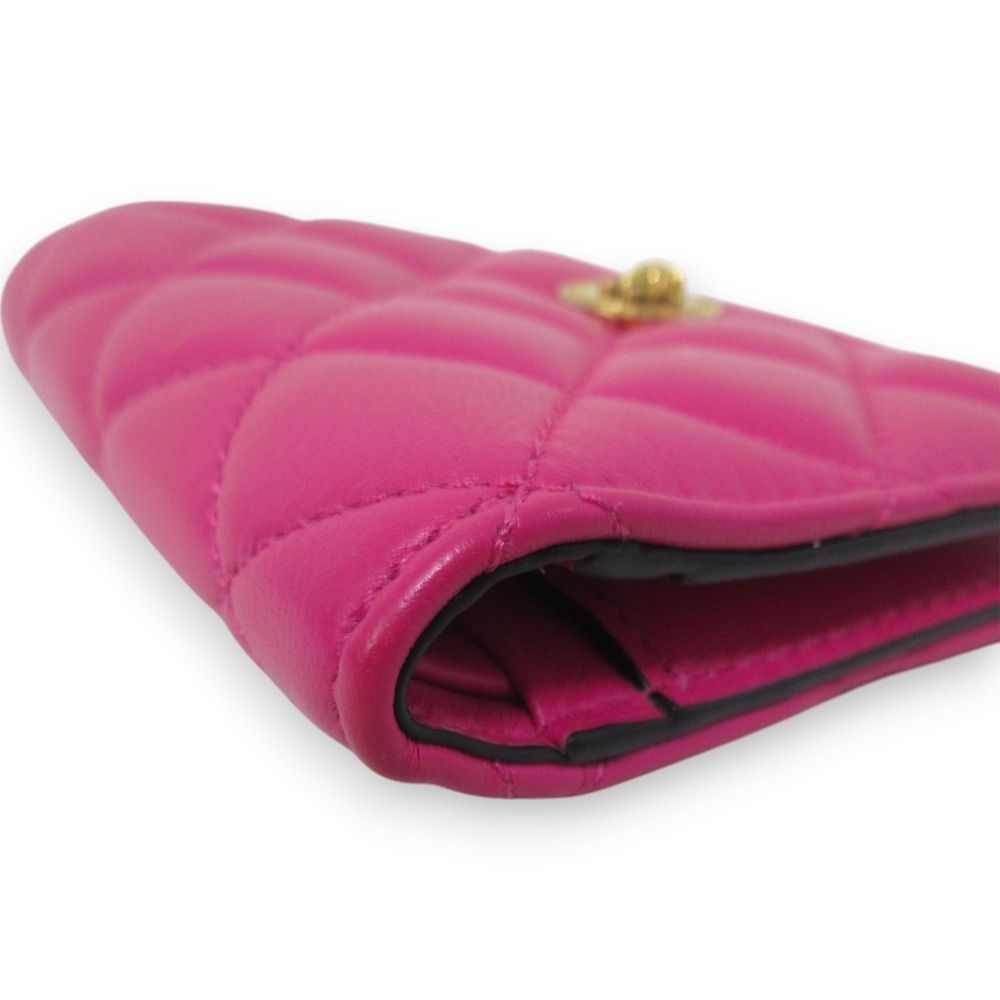 美品 VERSACE ヴェルサーチ メデューサ キルティング レザー 二つ折り  