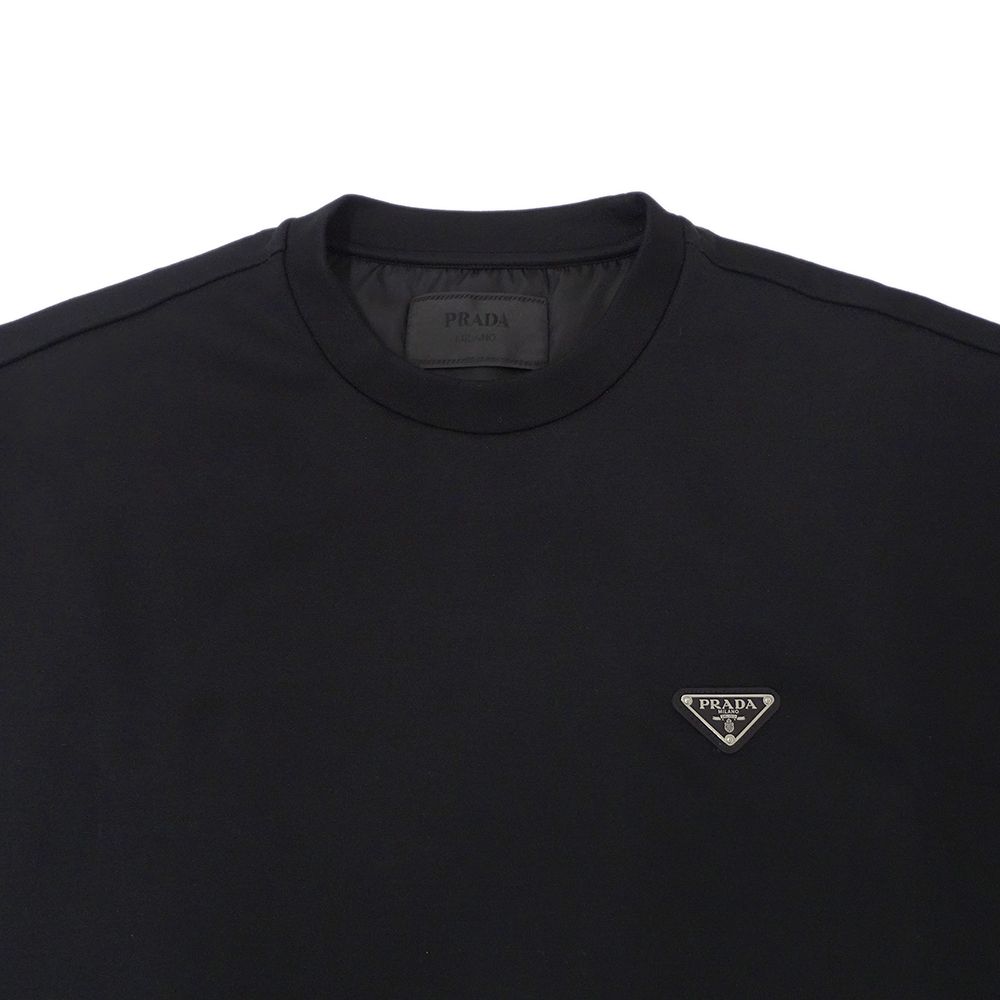 プラダ UJL30A スウェット　ブラック　黒　サイズS　(JPサイズM〜L) PRADA プラダ UJL30A トライアングル ロゴ テクニカルコットン