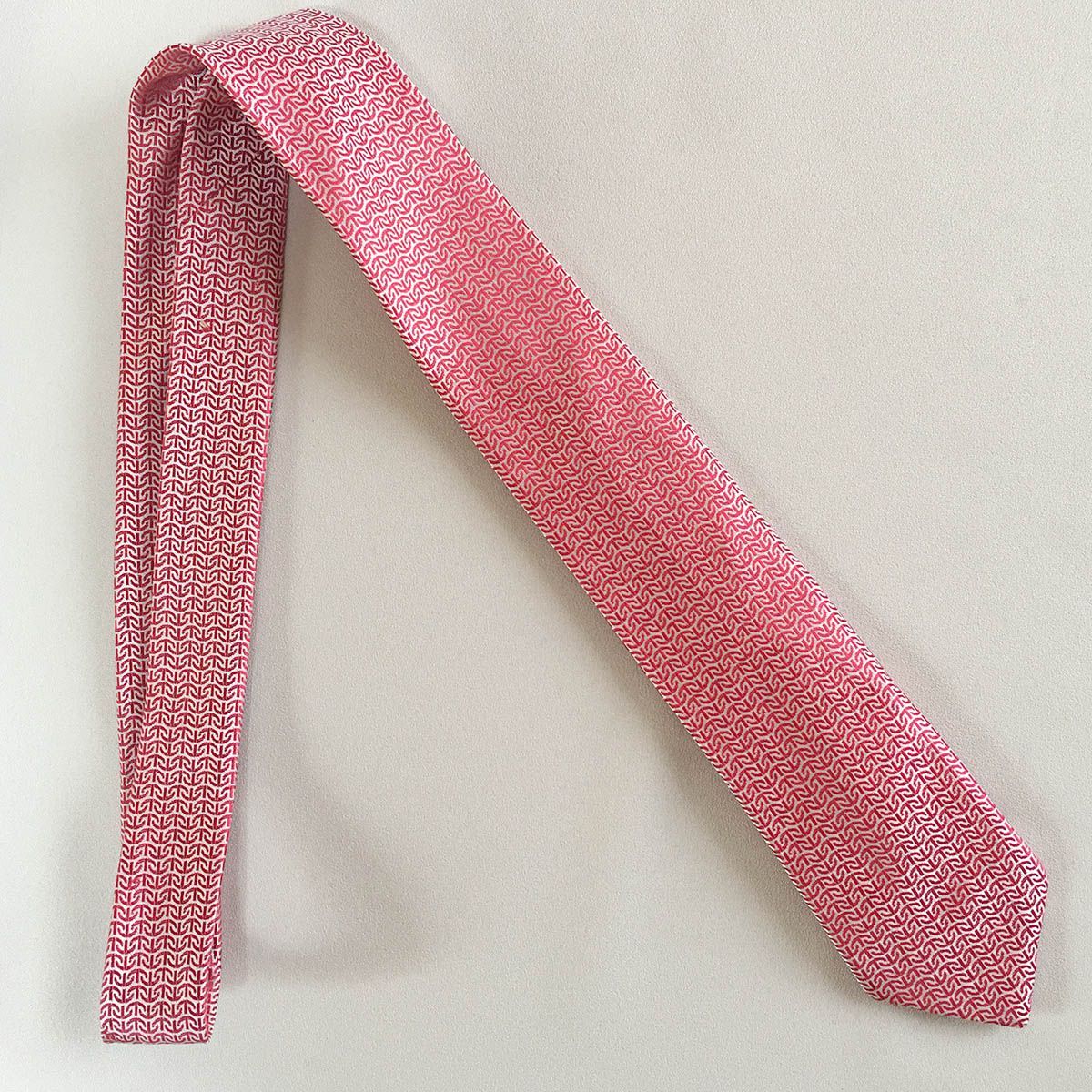 美品 エルメス HERMES ネクタイ シルク100% フランス製 レッド