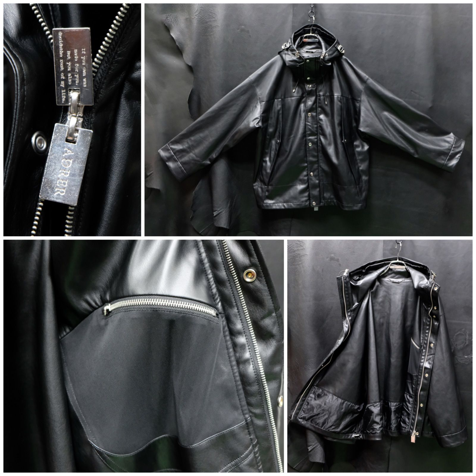 ADRER シンセティックレザー マウンテンパーカー L アドラー 