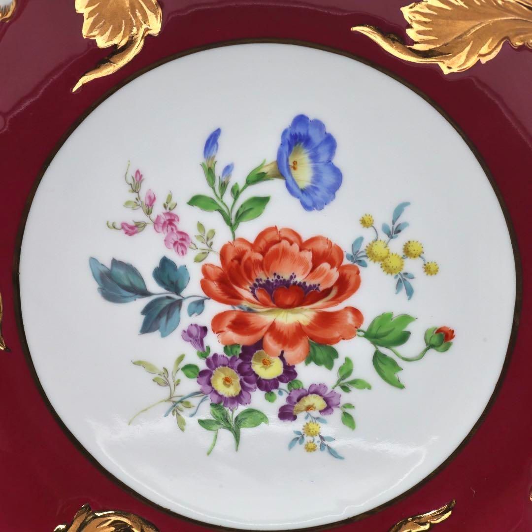 マイセン 1級品 グランツゴールド 飾り皿 金彩 赤 ボルドー - メルカリ