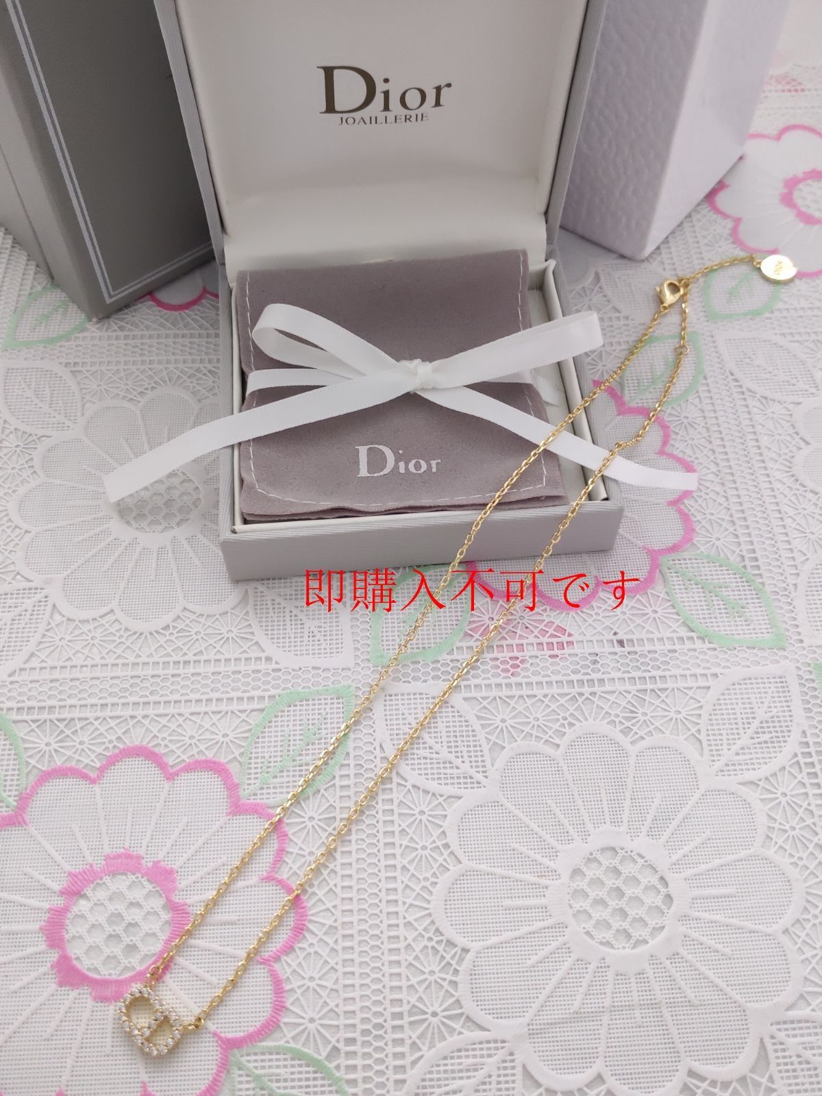 極美品！クリスチャンディオール/Dior　ネックレス　CLAIR D LUNE ネックレス　 CDロゴ　ゴールド メタルネックレス　大人気　レディース☆ 　新品未使用