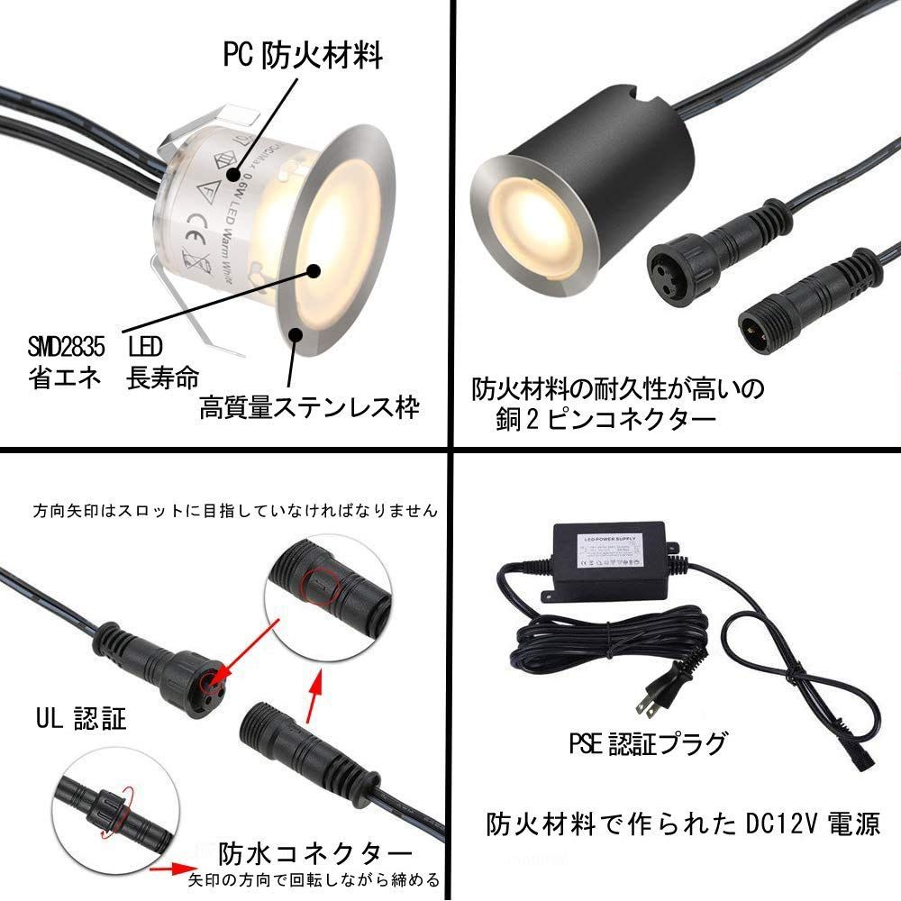 在庫セール】地中埋込型ライト 明るい 防水 屋外 電球色LED コンセント