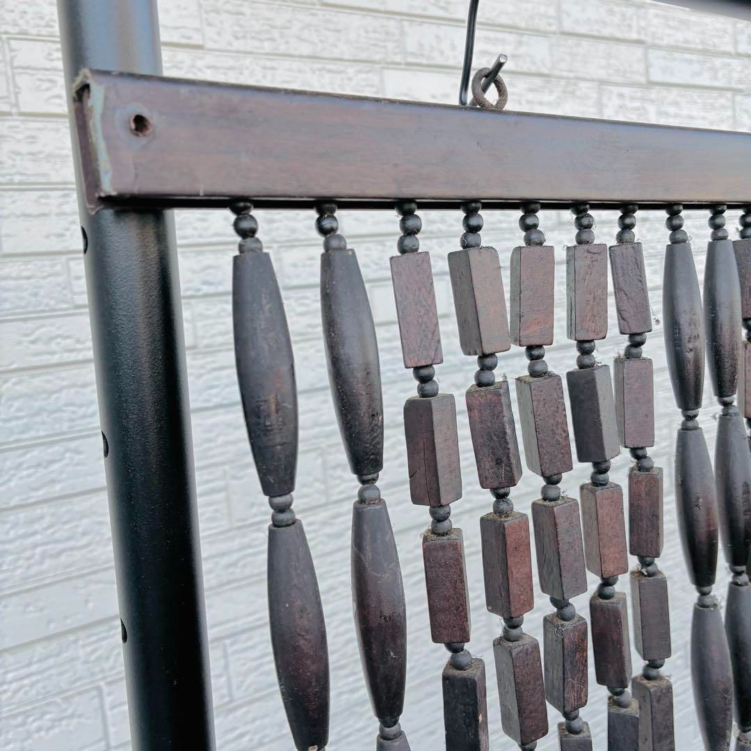 木製 暖簾 ウッドビーズのれん 昭和レトロ 古雑貨 珠のれん