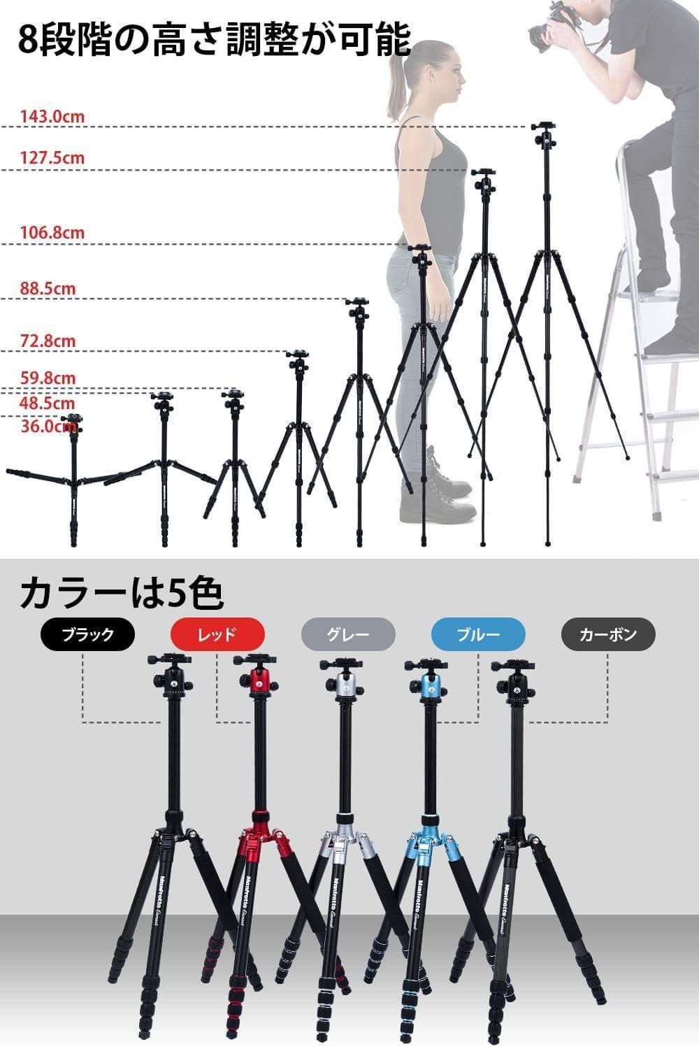 人気商品】Manfrotto 三脚 Elementトラベル三脚 スモール レッド