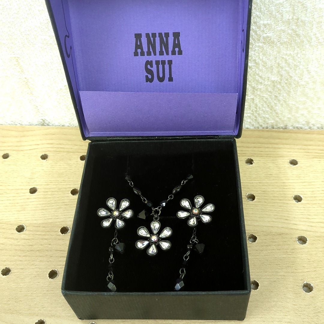 ANNASUI アナスイ フラワー 2WAY ピアス ＆ ネックレス セット - メルカリ