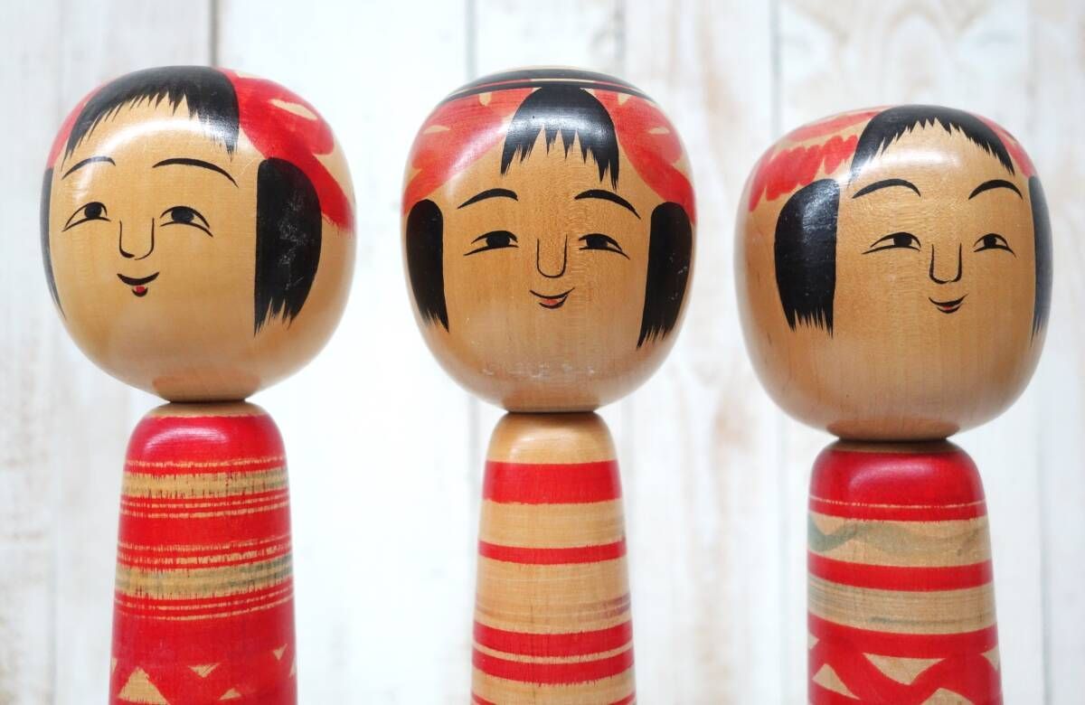 ●伝統工芸 工芸美術 レトロ 伝統こけし Kokeshi ＊土湯系湊屋系列 ＊工人 陳野原和紀 じんのはらかずのり ＊木工芸 古物