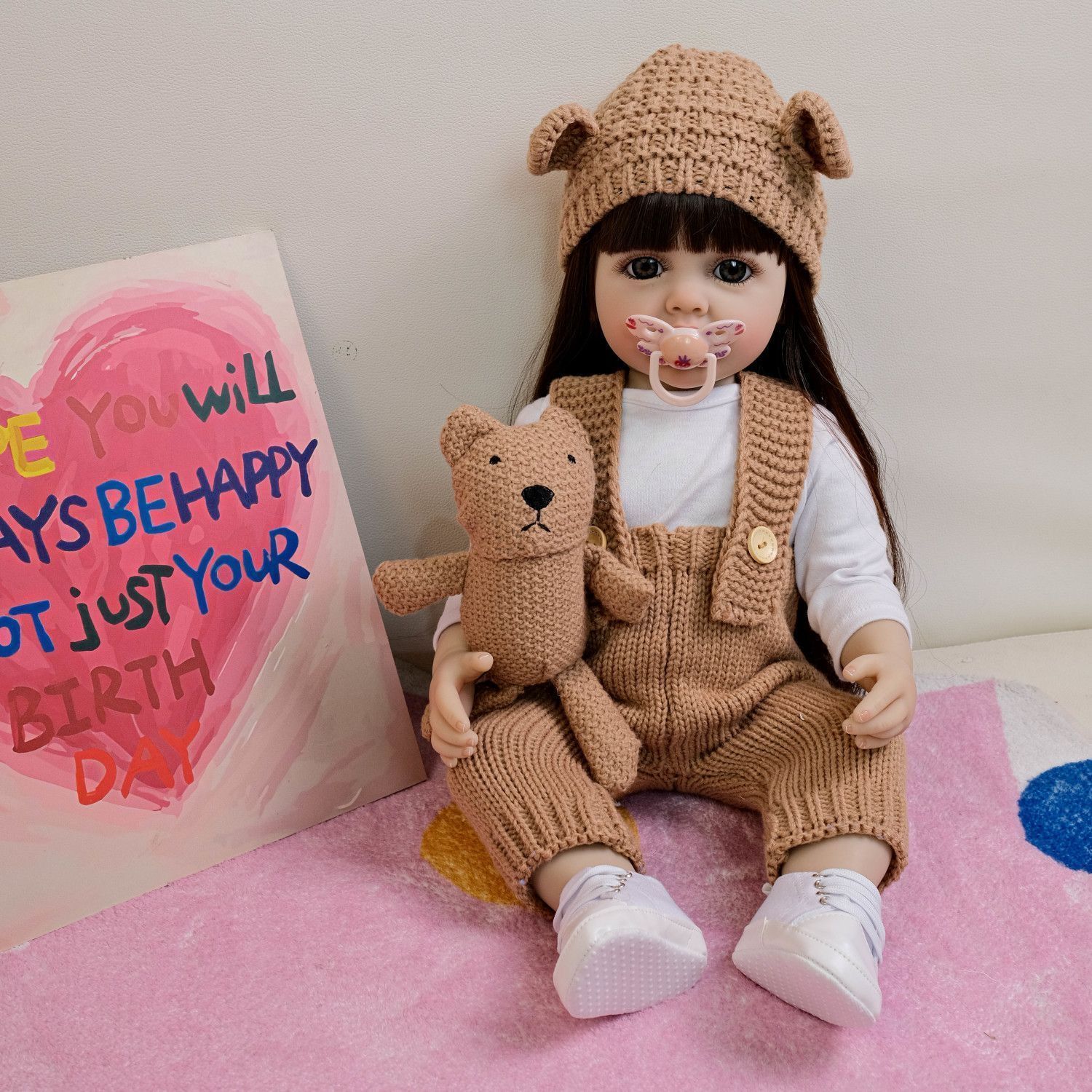 ♥ 赤ちゃん 人形 Reborn Doll 55cm 赤ちゃんリボーンドールデビュー フルシリコンドール ビニールリアル シリコンリボーンベビードールベビードール 赤ちゃん人形女の子プリンセス服手作りのクリスマスの誕生日プレゼント 贈り物