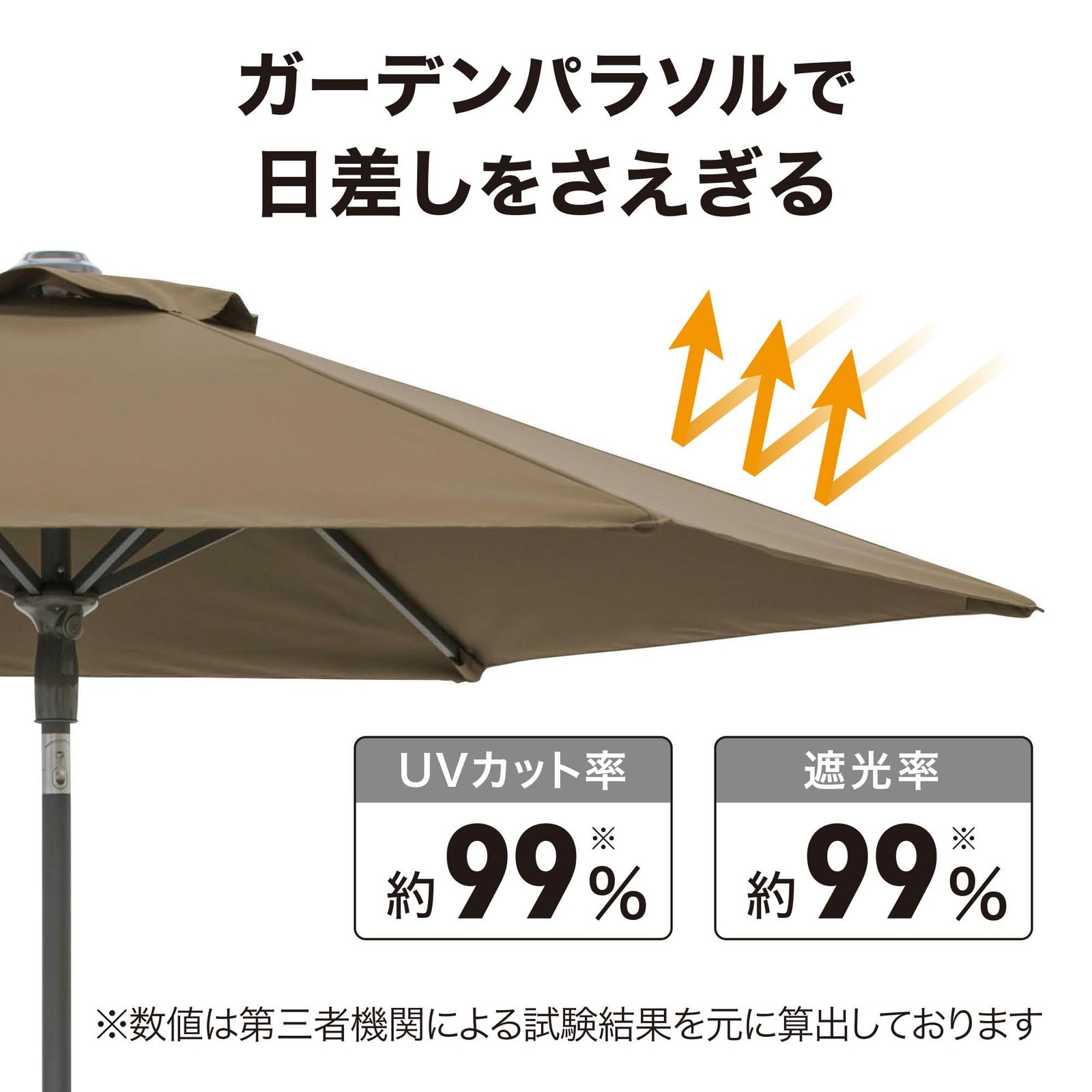 タカショー 日よけ ＥＧプッシュパラソル 2.5ｍ カーキ SHR-A25K ガーデンパラソル紫外線カット 撥水加工 STEELWINDOWSANDDOORS_COM