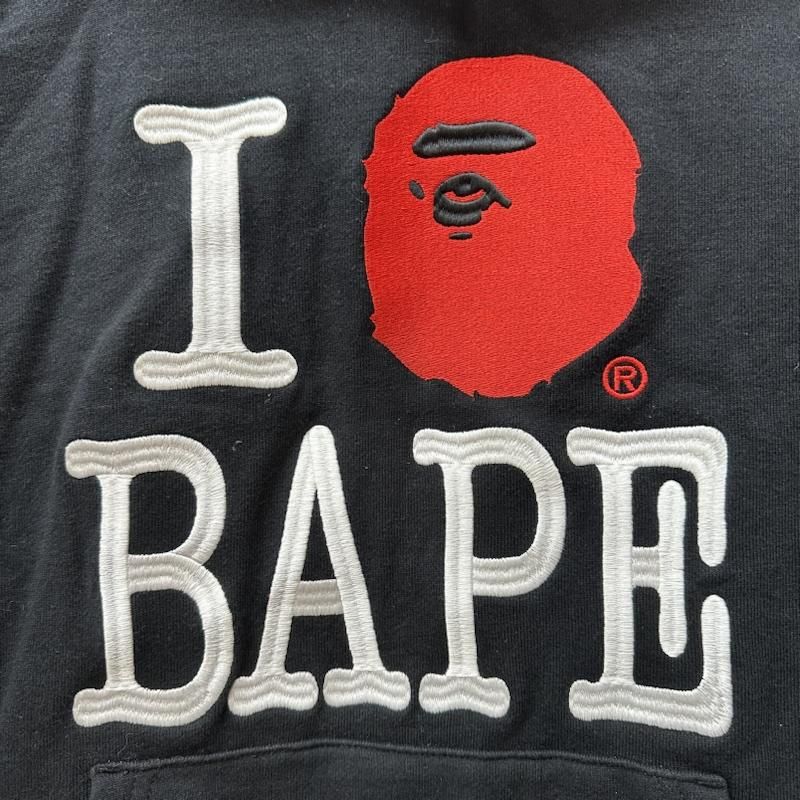 A BATHING APE アベイシングエイプ パーカー 長袖 I Love BAPE 