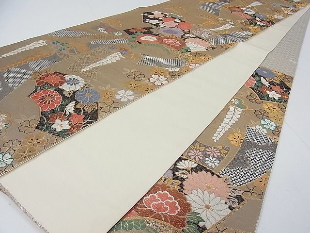 平和屋着物□六通柄袋帯 唐織 地紙流水花文 金糸 逸品 ya0036 - メルカリ