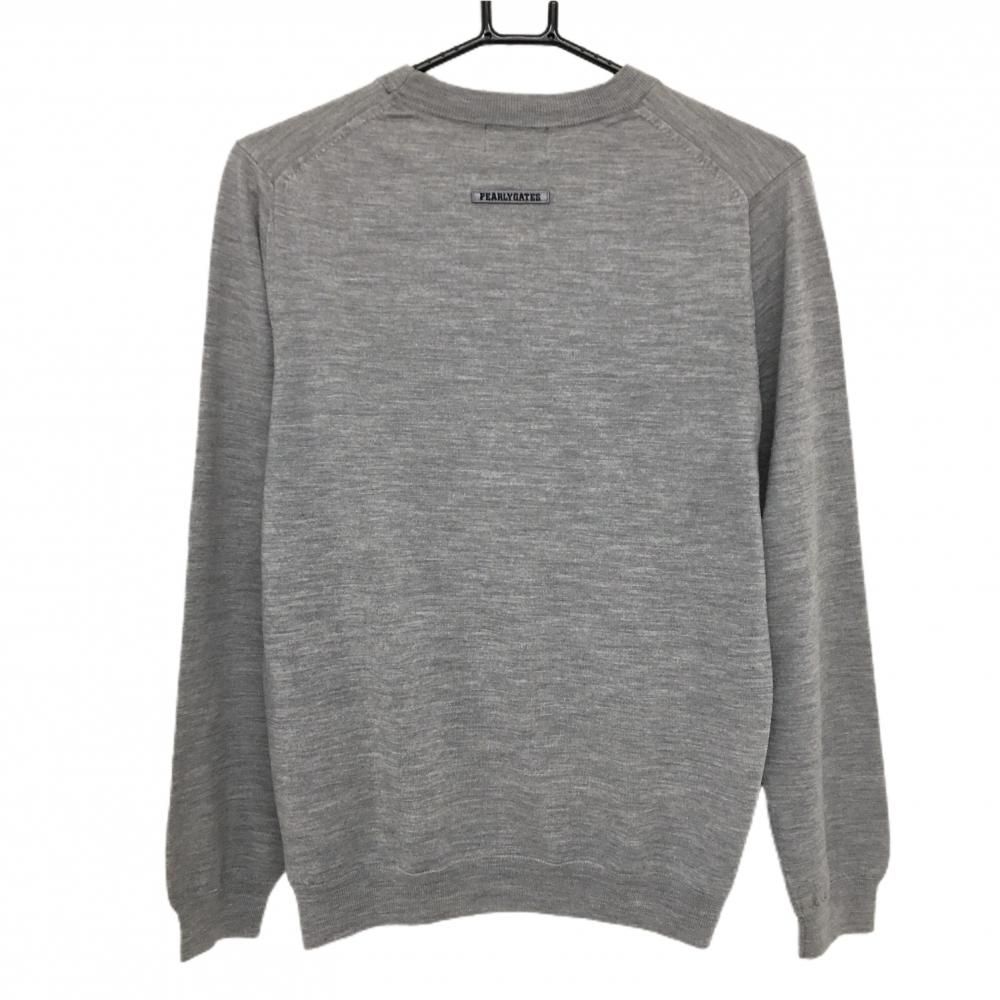 超美品 PEARLY GATES ニットセーター KNIT メンズ グレー パーリーゲイツ