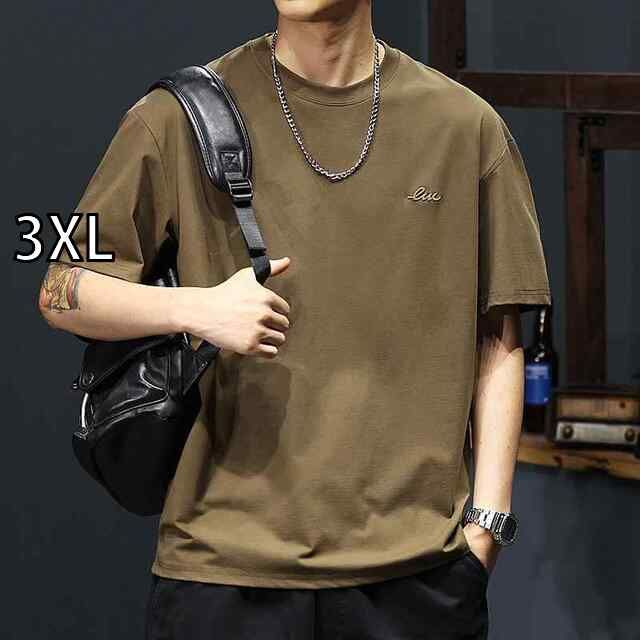 [3XL]秋冬 コーデ メンズ  服 シンプル ファッション オシャレ 大人 かっこいい 大きいサイズ ストリート 紳士服  プリント シンプル 半袖 T シャツ アメカジ カジュアル トップス ハイエンド 