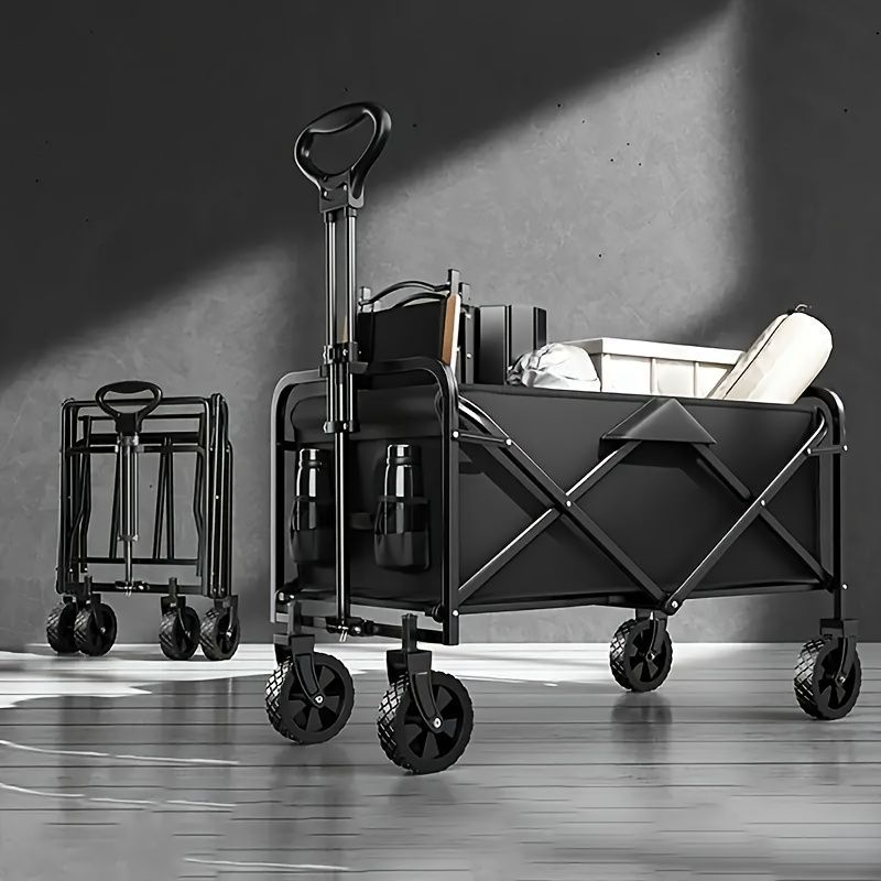  折りたたみ式旅行カート !-利用不可文字-! 大容量 オックスフォード生地 360°回転ホイール 調節 ハンドル 電源不要 アウトドア＆日常用キャリーカート トラベルポーチ 旅行かばん 小分けバッグ