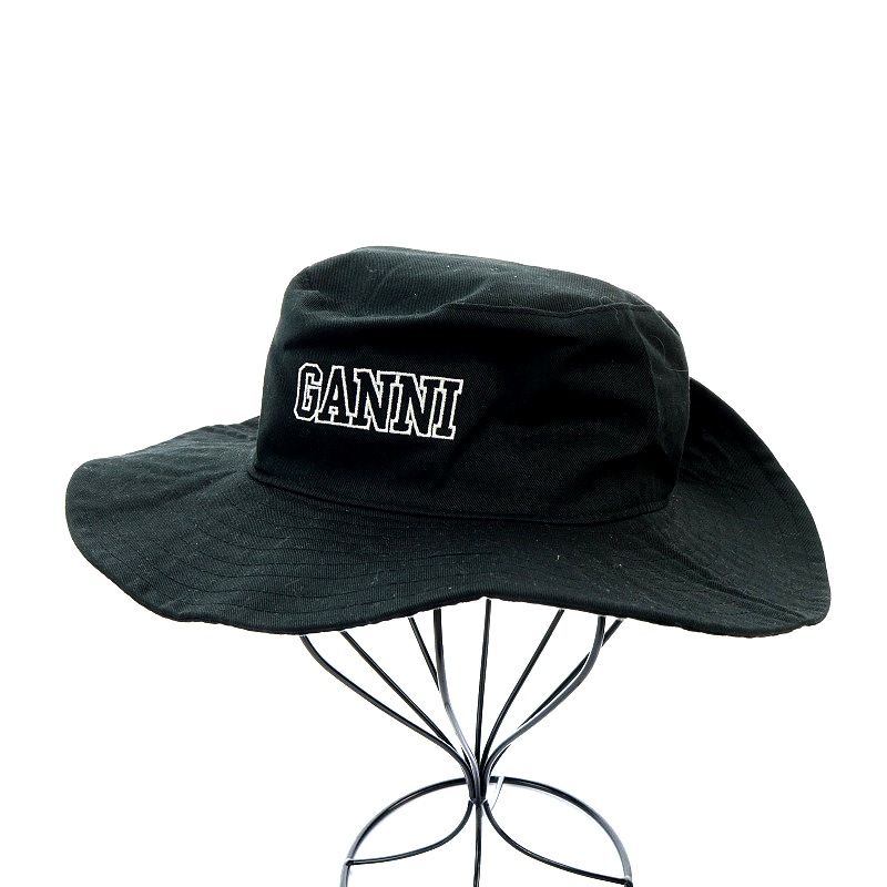 ガニー GANNI Software Heavy Cotton Hat ハット 帽子 XS 黒 ブラック 