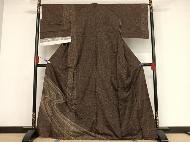 平和屋着物○訪問着 本場染大島紬 杢目絞り 正絹 逸品 CAAS6990yc