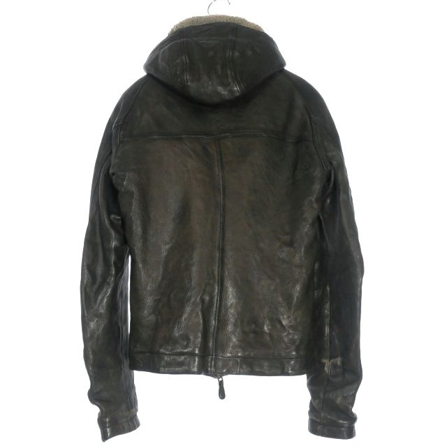 クリスチャン ポー christian peau ムートン シングルライダースジャケット ブルゾン 長袖 44 ブラック 黒