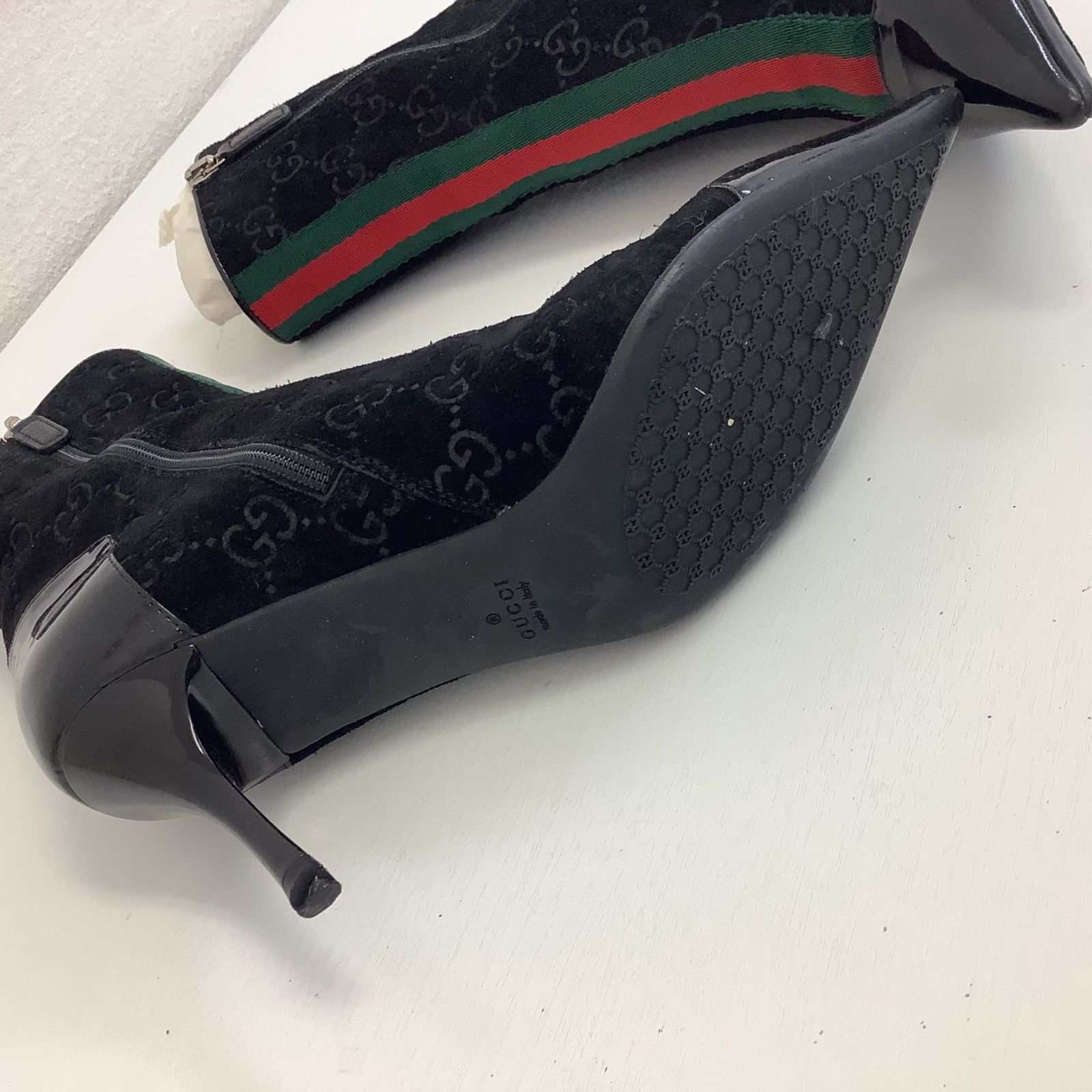 GUCCI gg ロゴ タッセルレザーショートブーツ 黒 21.5cm - メルカリ