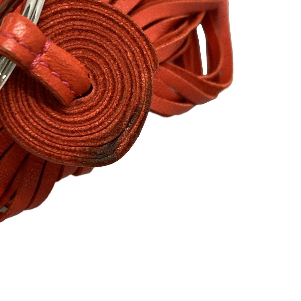 HERMÈS カルメン トリコロール レザー パープル 赤 茶色 フリンジ