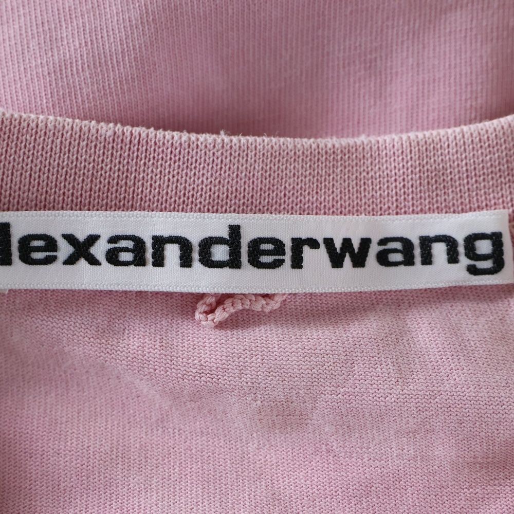 ALEXANDER WANG アレキサンダーワン Emboss T Shirt エンボスロゴ 半袖Tシャツ ピンク レディース センタープレス 半袖(Tシャツ) 