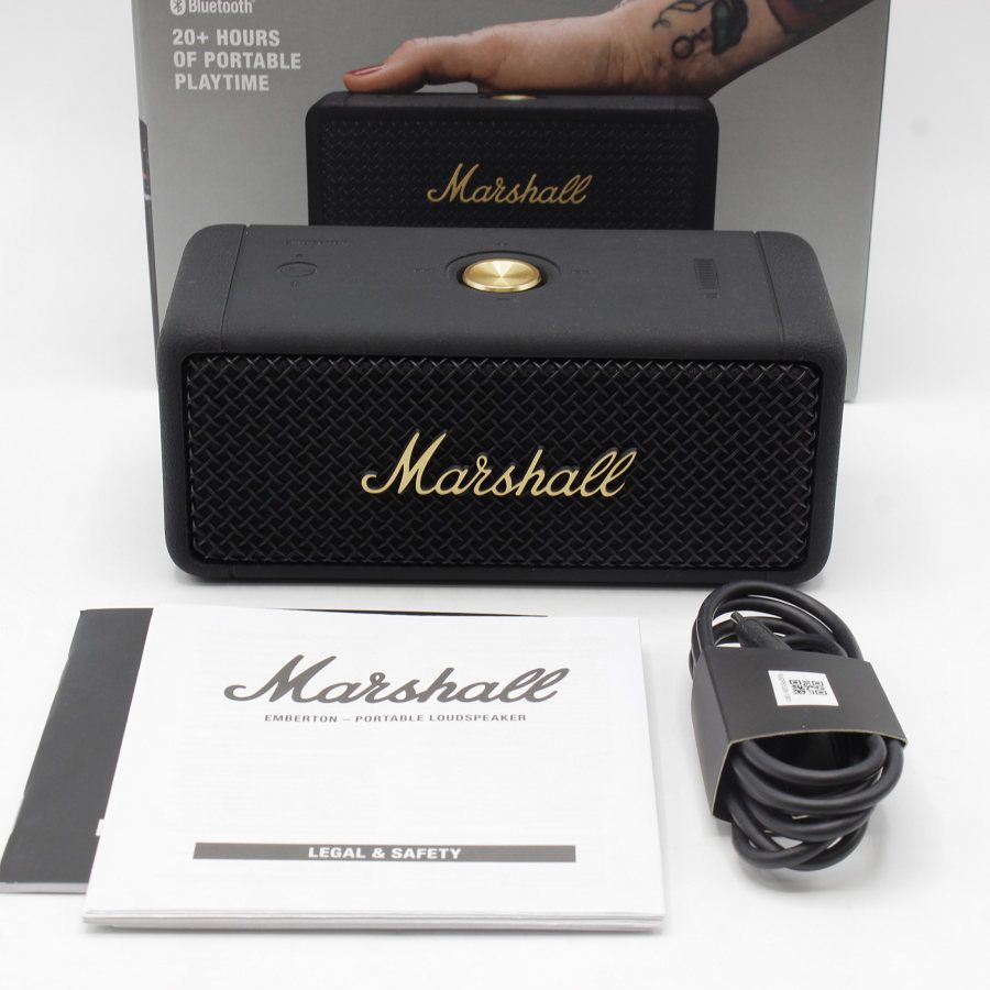 【美品】Marshall Emberton Black and Brass ポータブルワイヤレススピーカー マーシャル エンバートン 本体