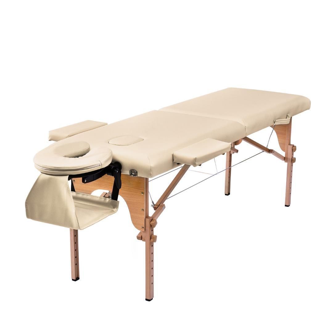 折りたたみ マッサージベッド DXU-008 (木製・有孔) アイボリー 長さ