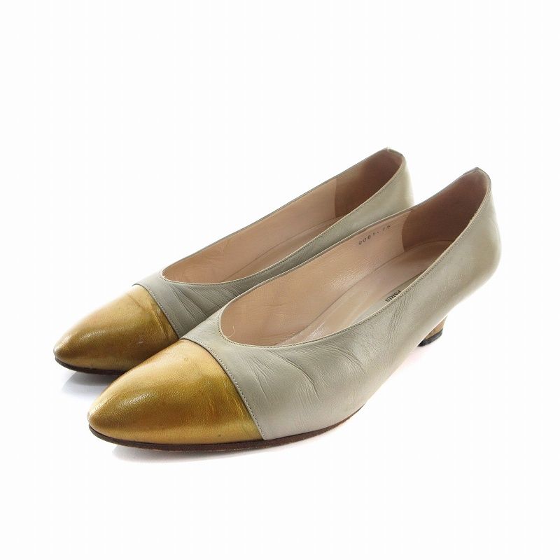 FRANCOIS VILLON バイカラー パンプス フランソワヴィヨン FRANCOIS VILLON パンプス レザー 24.5cm