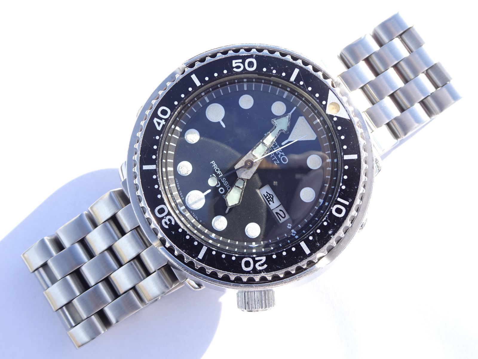 セイコー|SEIKO ダイバー 7549-7010 プロフェッショナル 300m ツナ缶 デイデイト メンズ 腕時計 クォーツ ブラック