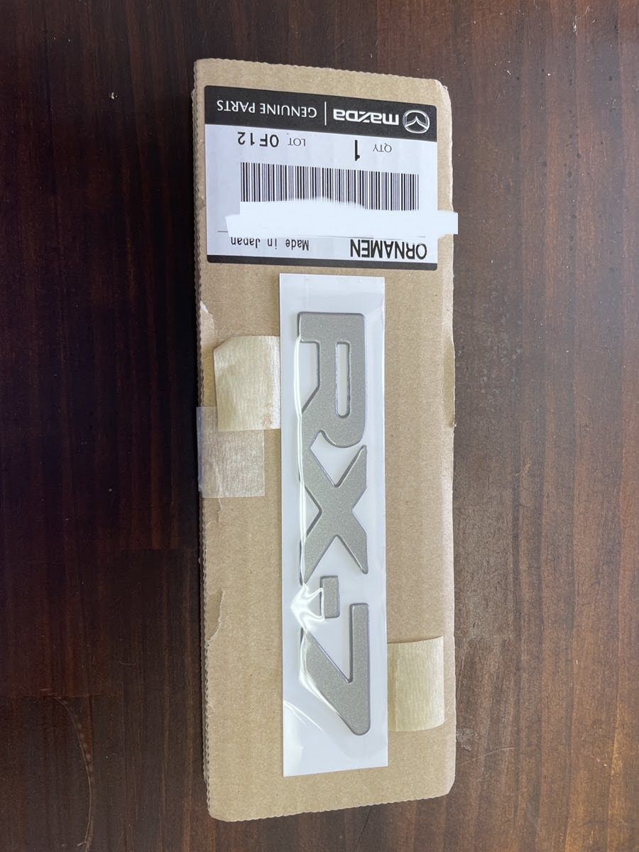 未使用 マツダ FD3S RX-7 純正 リアエンブレム カーネーム オーナメント MAZDA Rear Car Name Ornament