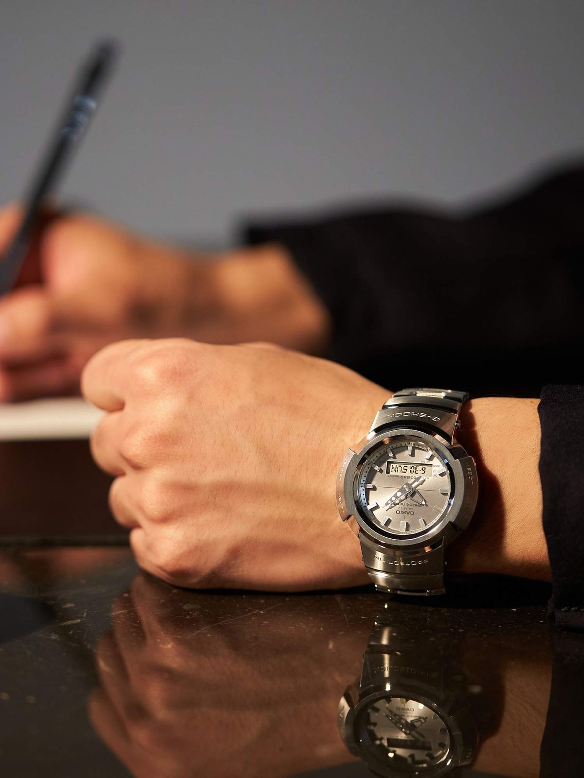 【G-SHOCK】AWM-500D-1A8JF フルメタル ▽▽CASIO カシオ G-SHOCK フルメタル タフソーラー AWM-500D 箱・コマ