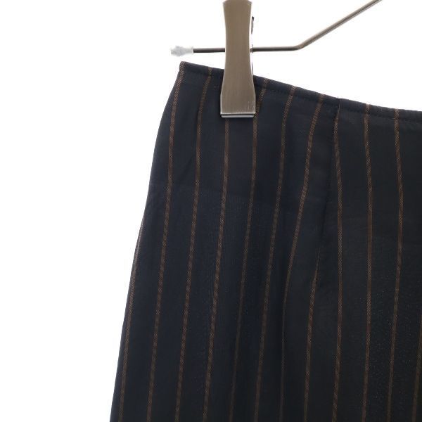 未使用 アナディス ストライプ柄 マキシ丈 フレアスカート 36 ブラック×ブラウン d’un a dix ペチコート付き レディース 未使用 アナディス ストライプ柄 マキシ丈 フレアスカート 36 ブラック