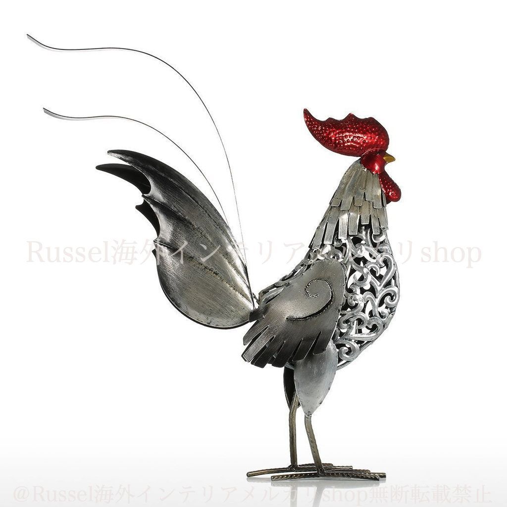 新品未使用 ブリキにわとり ブリキ ガーデン雑貨 オブジェ