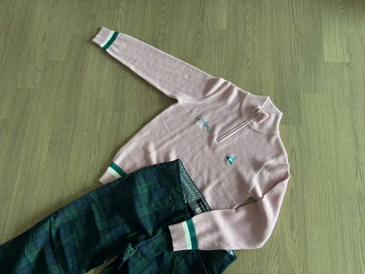 級 ルコックスポルティフ ゴルフ ズボン ニット セット メンズM 秋冬