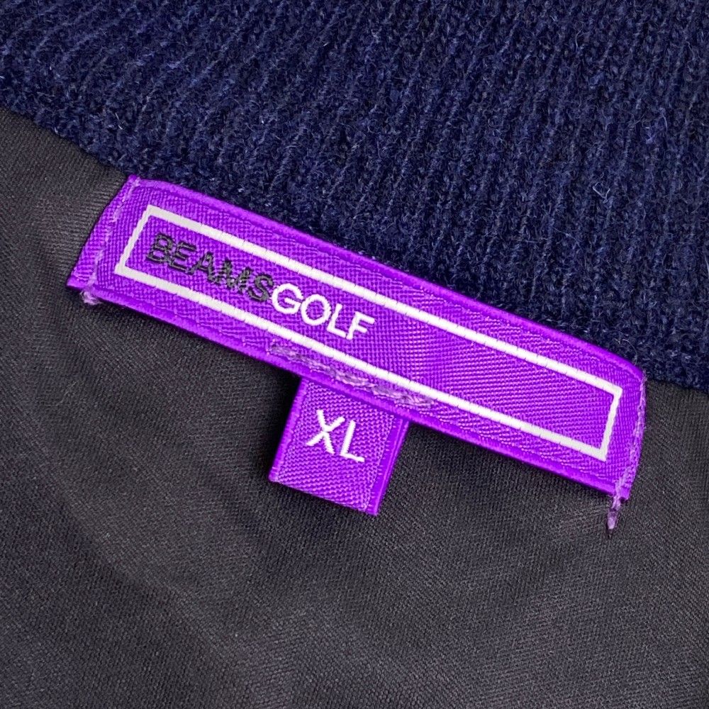 サイズ：XL BEAMS GOLF ビームスゴルフ  ウール混 裏地付ジャケット 格子柄 ネイビー系 [240101475660] ゴルフウェア メンズ ストスト サイズ：XL BEAMS GOLF ビームスゴルフ ウール混 裏地付