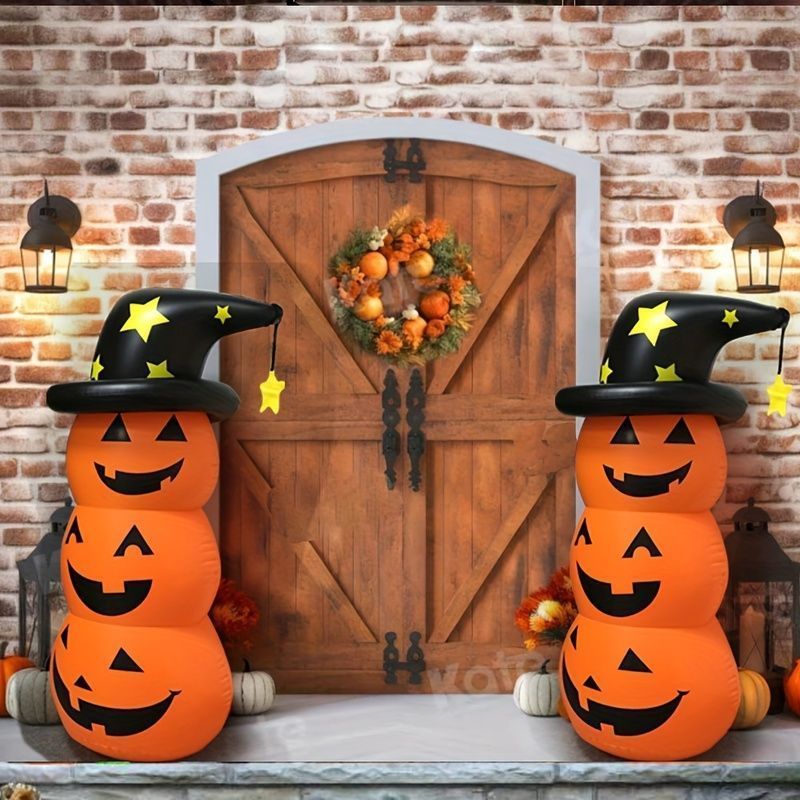 ジャックオーランタン 2個セット ハロウィン オブジェ カボチャ 3段 おしゃれ かわいい インテリア 置物 ハロウィーン イベント 装飾 4-7