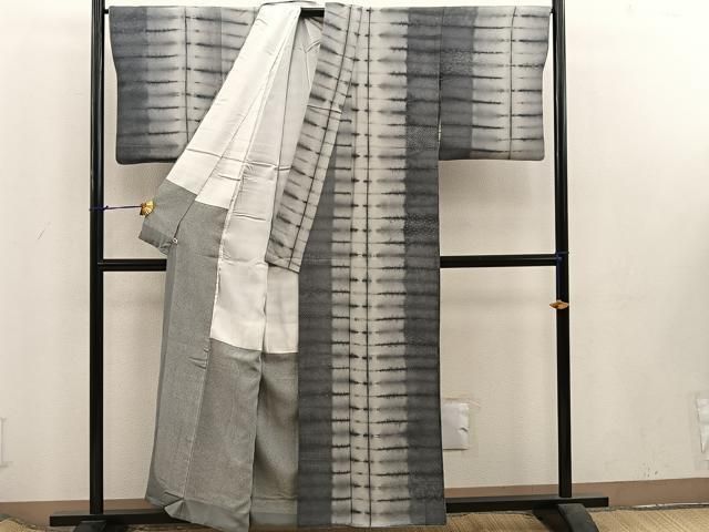 平和屋着物●上質な小紋　幾何学文様　鬼しぼ縮緬　さが美扱い　正絹　逸品　BAAU7250mz 平和屋着物○上質な小紋 幾何学文様 鬼しぼ縮緬 さが美扱い 正絹