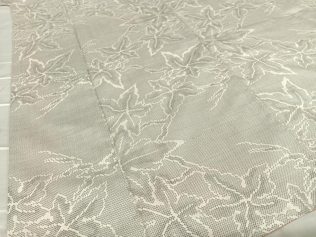 平和屋着物○本場大島紬 白大島 7マルキ 舞花文 正絹 逸品 AAAT0637zg