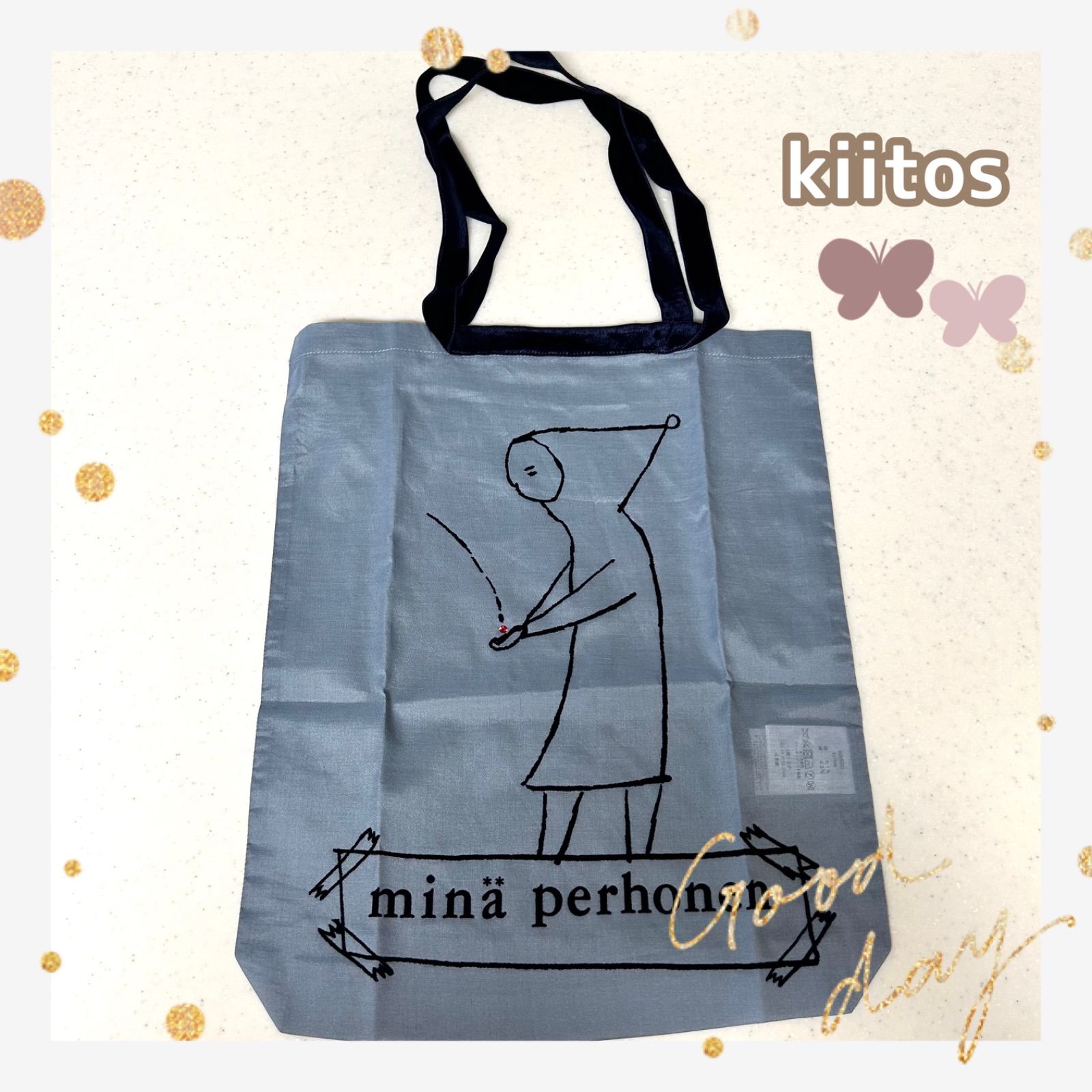 単品】ミナペルホネン フロッキープリント ワンマイル トートバッグ