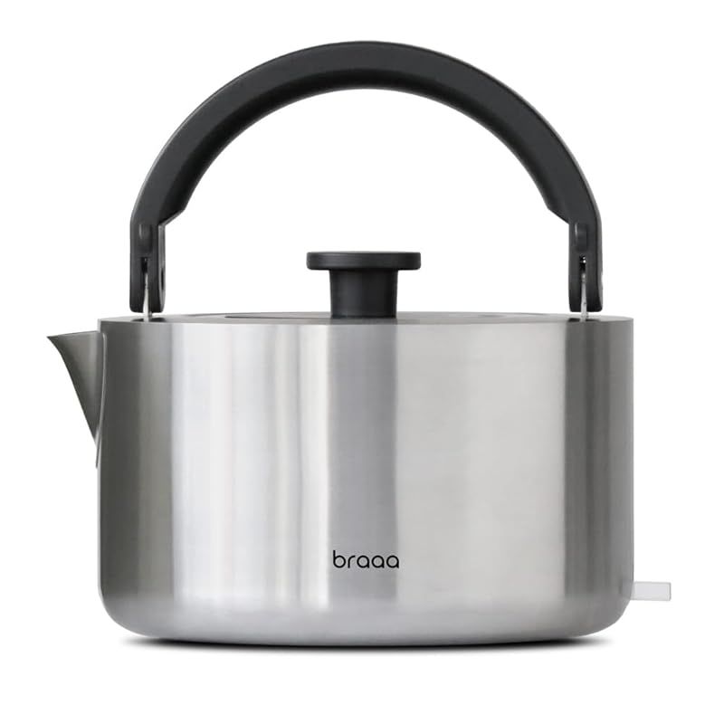 braaa ブラー やかんケトル シルバー VBKK001-SV 電気ケトル ステンレス 1.5L 大容量 電気ポット 電子ケトル 湯沸かしポット 電気やかん 湯沸しポット 湯沸かしケトル 湯沸し器 二重構造 掃除 洗える 早い 時短 麦茶 おしゃれ シン 1