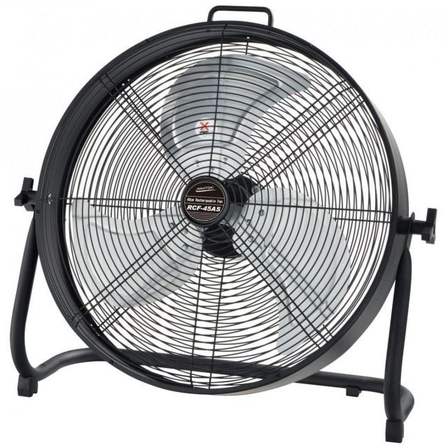 ナカトミ 充電式扇風機 工業用扇風機 幅45cm コードレス AC電源 アルミ3枚羽根 サーキュレーター 扇風機 RCF-45AS 黒