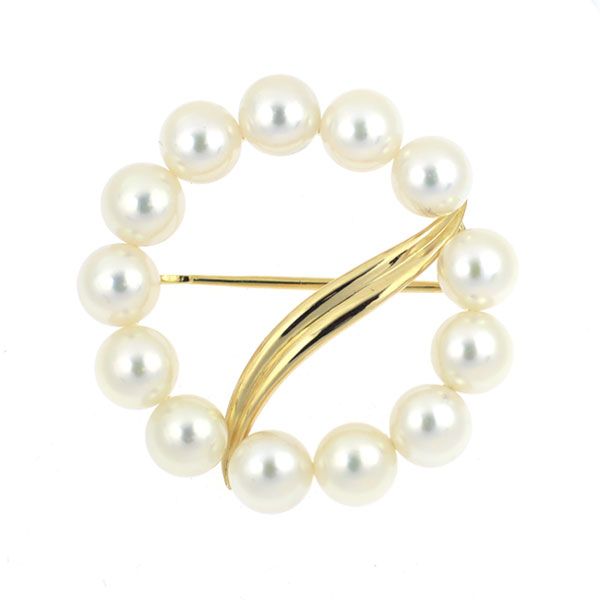 最終お値下げ‼️ミキモト　アコヤ真珠一粒ブローチ❤️シルバー❤️未使用❤️ MIKIMOTO【ミキモト】 Pt900アコヤパール ダイヤ サファイヤ帯留